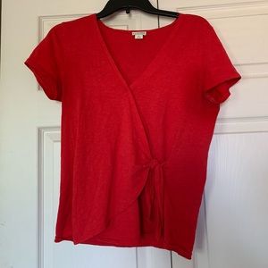 J. CREW Red Tie- Up Tee WORN ONCE